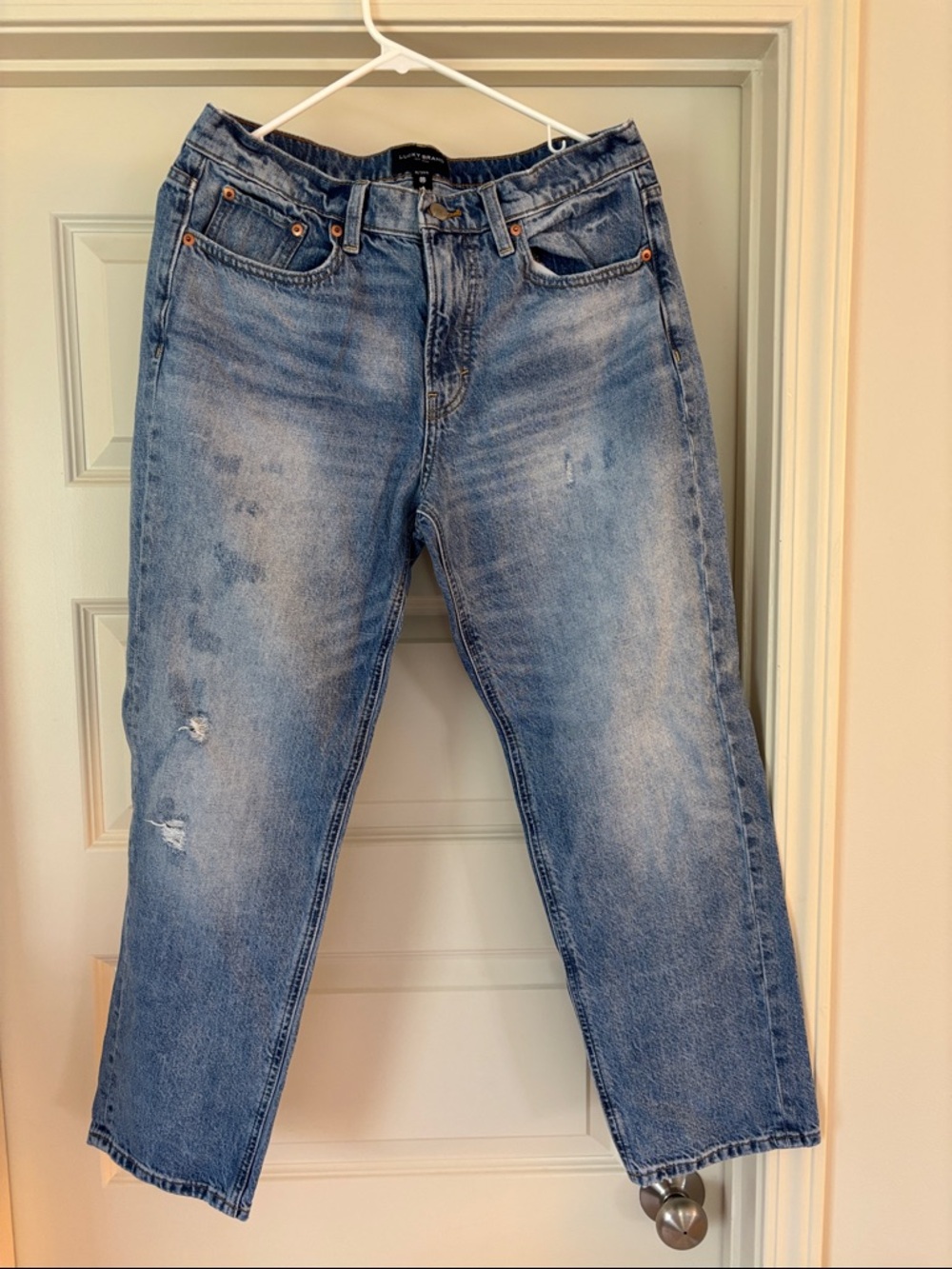 Lucky Brand Faded Blue High-Rise Straight Jeans